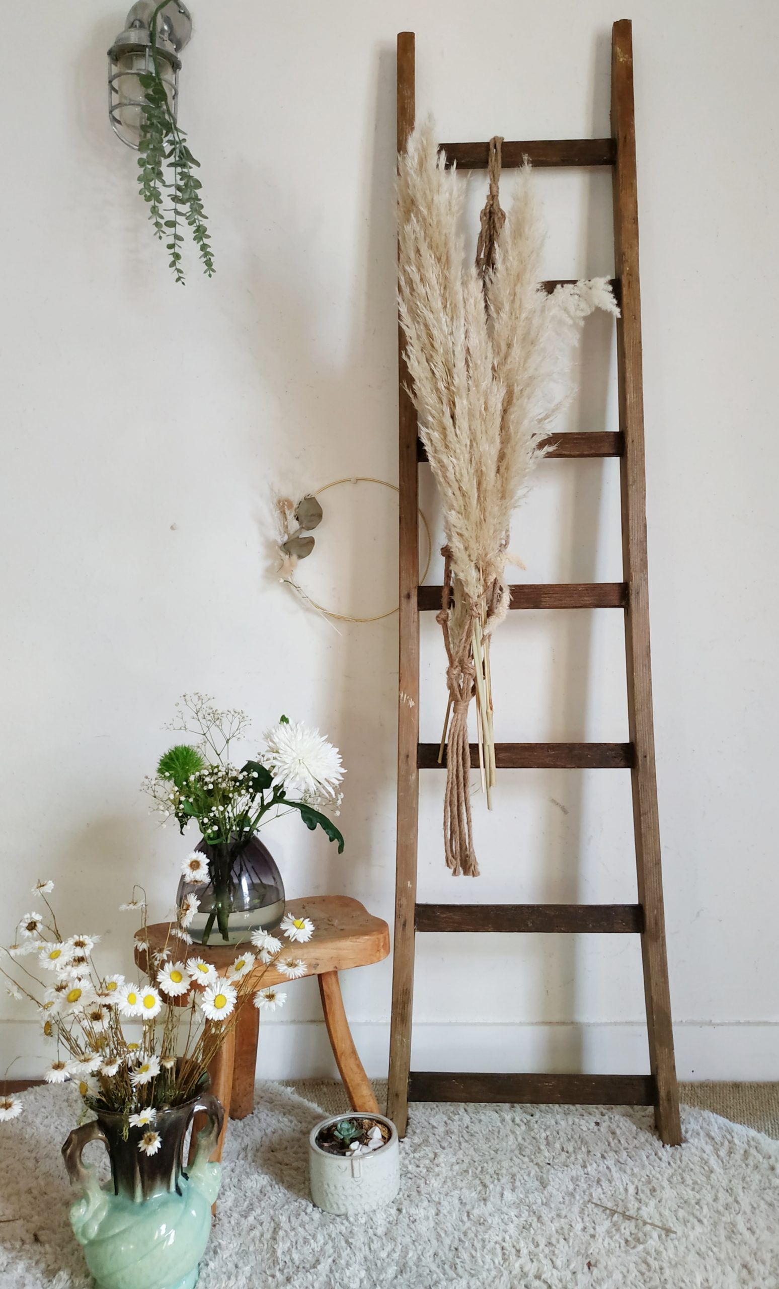 Échelle en bois porte serviette, artisanat Maroc