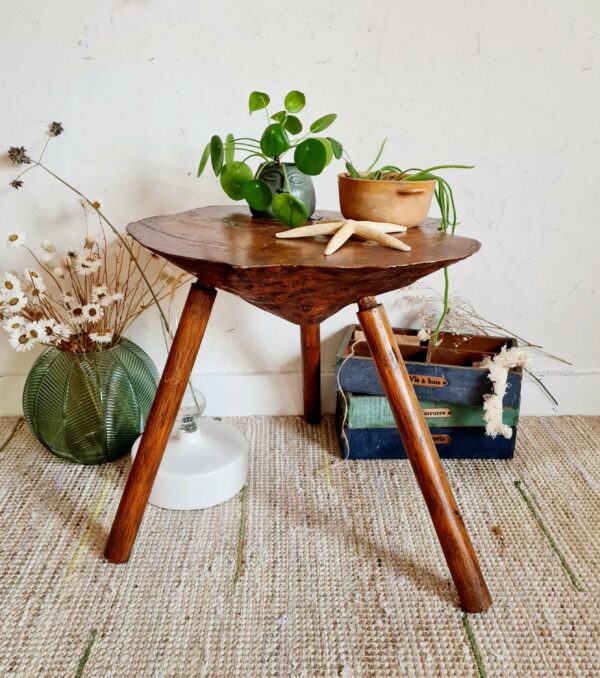 Table en bois ancienne tripode