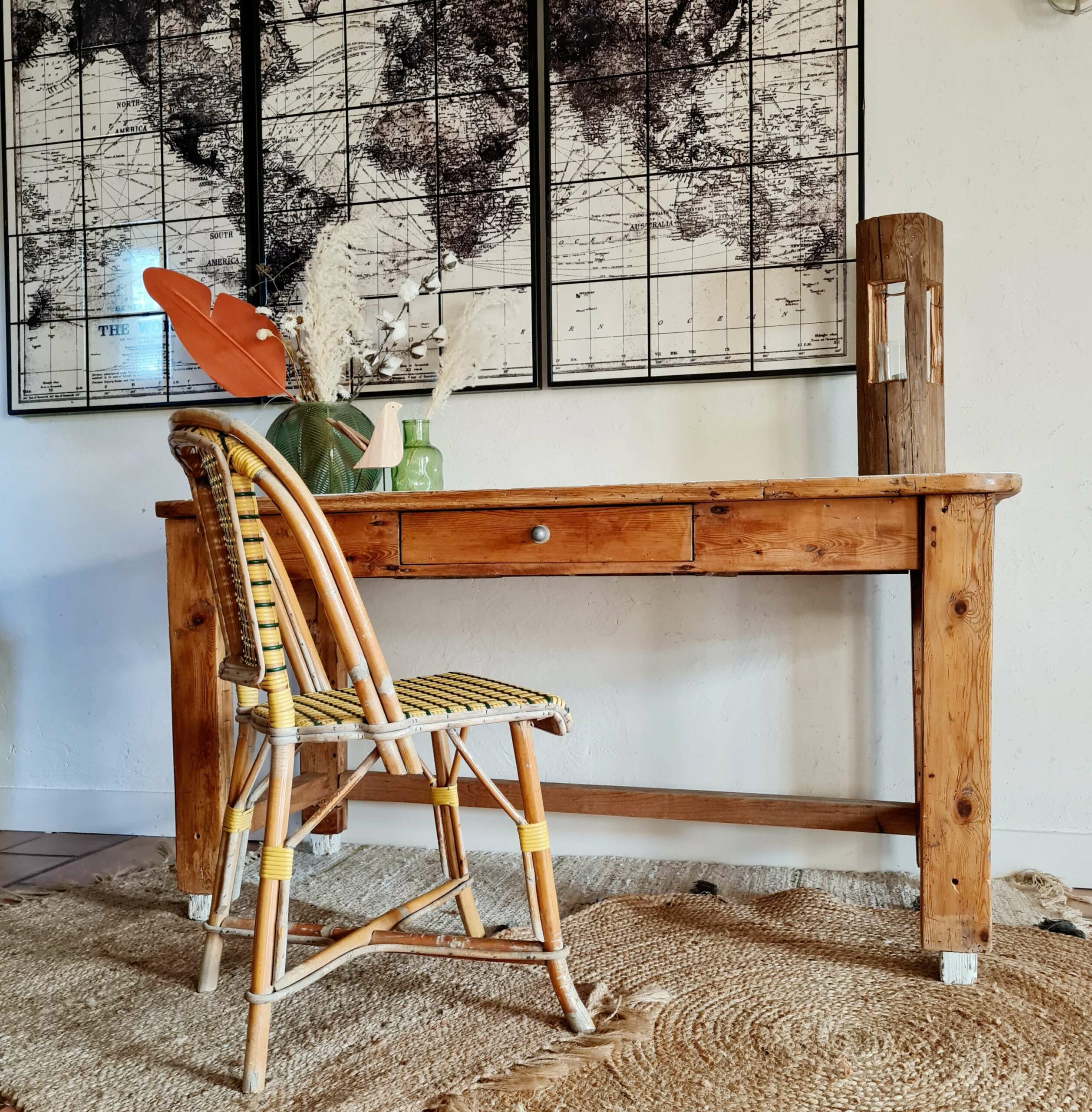 Table d'atelier bureau de métier - Factory Vintage