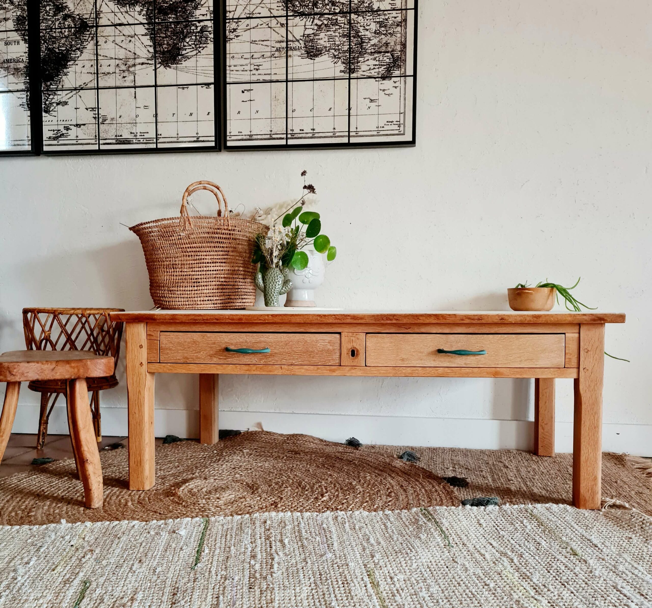 Fût ancien decoration table basse