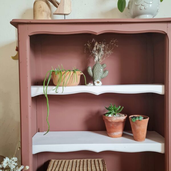 Nous aimons l'idée d''utiliser cette étagère vintage pour y présenter une accumulation de plantes dans la pièce de vie ou sur une terrasse.