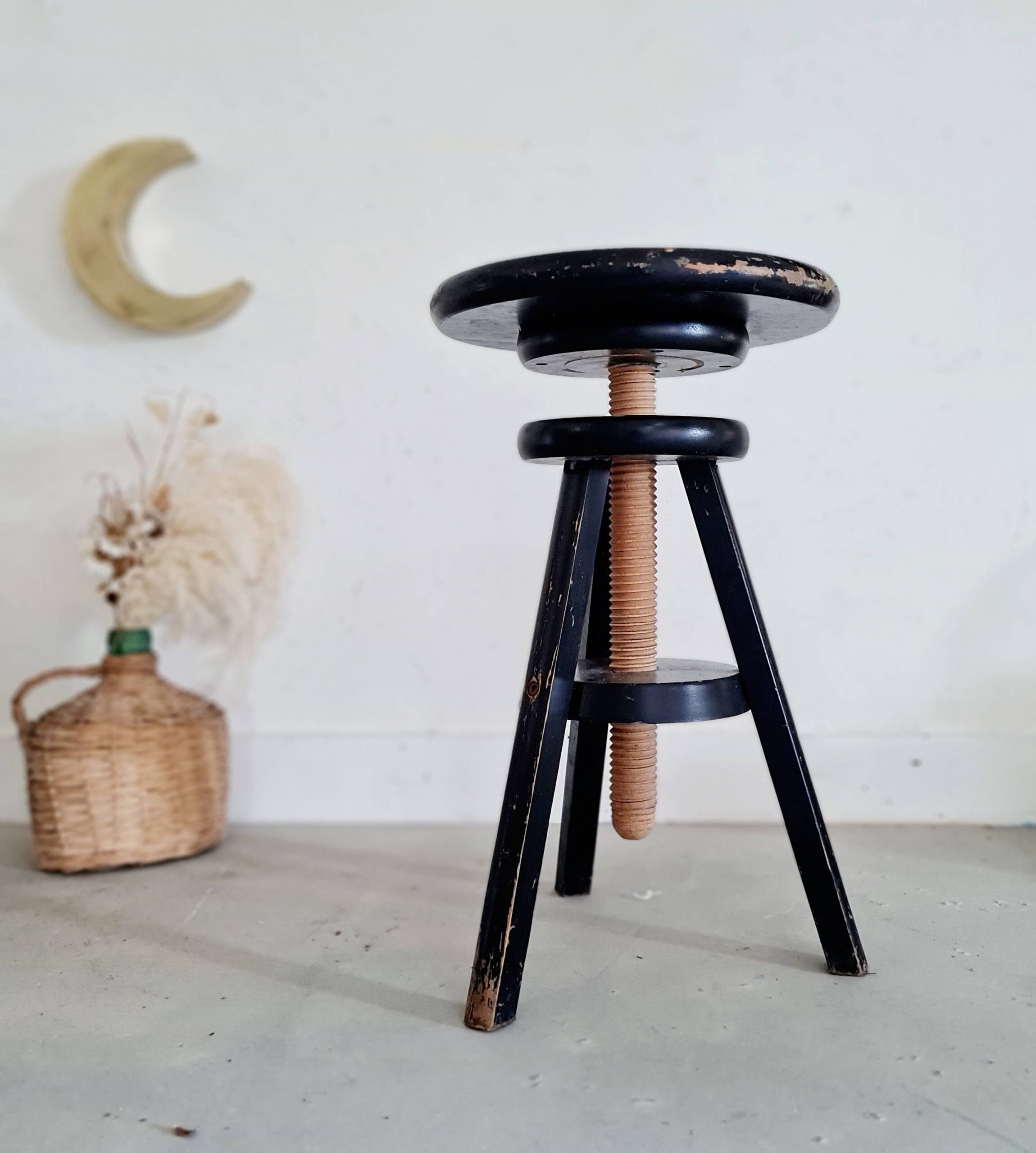 Tabouret d'atelier réglable - Factory Vintage