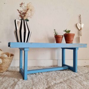 Banc en bois ancien bleu