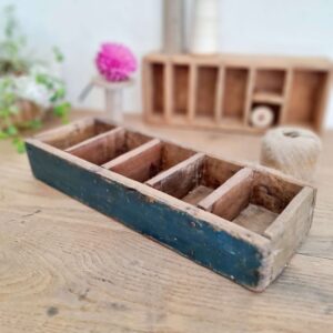 Casier de métier - boîte en bois compartimentée - 5 petits compartiments pour y ranger petits objets