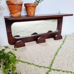 Porte-manteau ancien en bois miroir