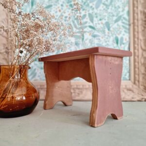 Tabouret de ferme - mini banc rose