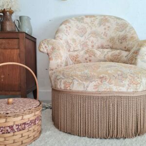 Fauteuil crapaud motifs floraux