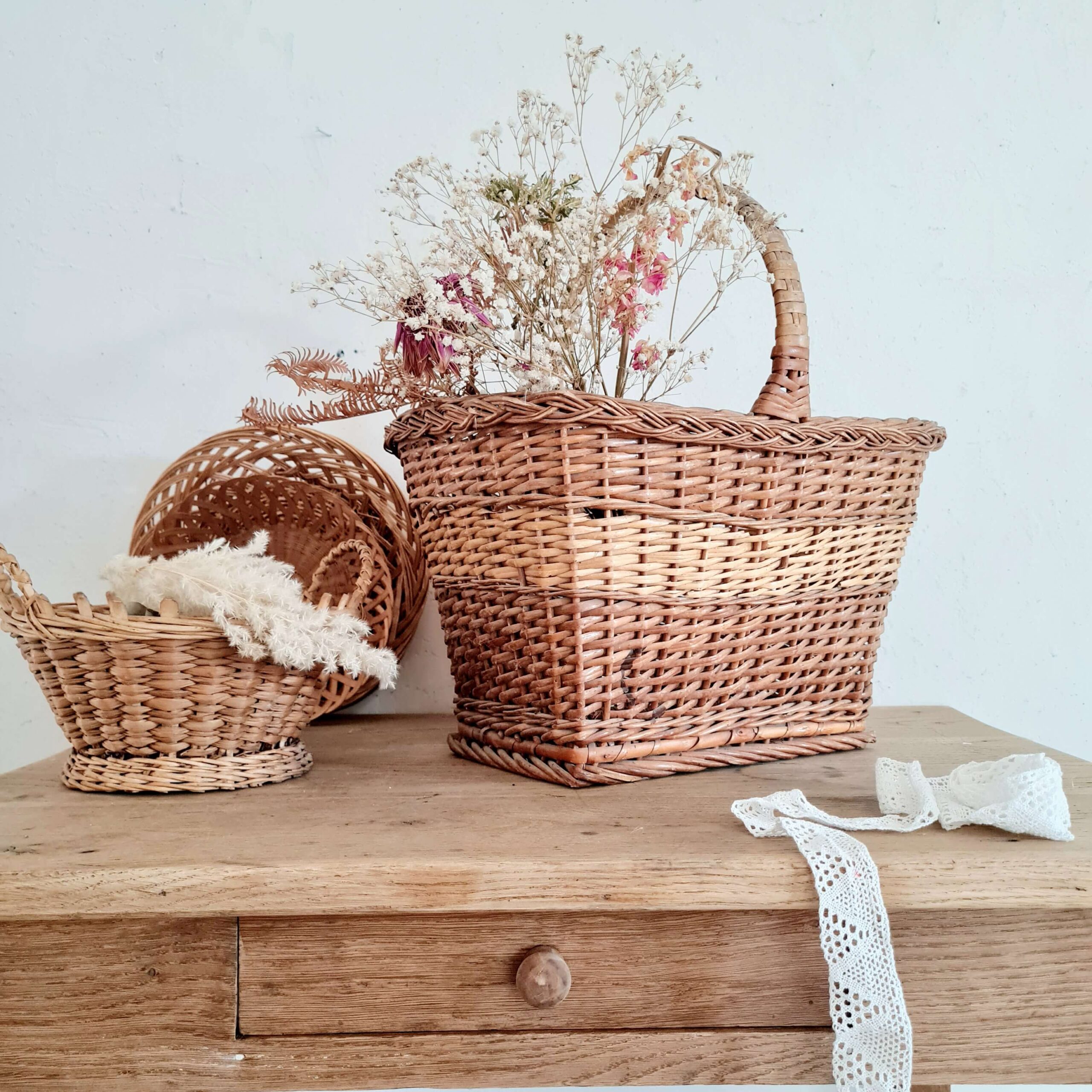 Panier ancien en osier - Factory Vintage