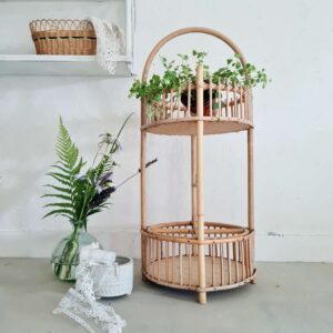 Bar en rotin vintage - porte plantes - porte-plantes simple et redoutable