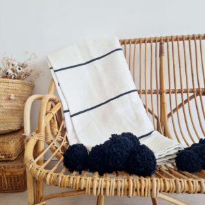 Plaid marocain blanc rayures