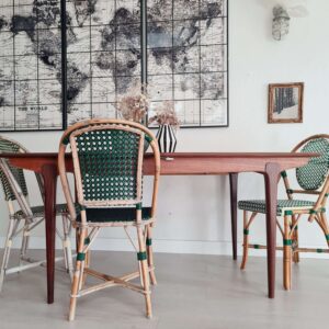 Table scandinave teck rallonges papillon