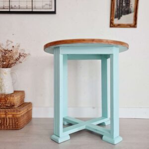 Table ronde ancienne bleue