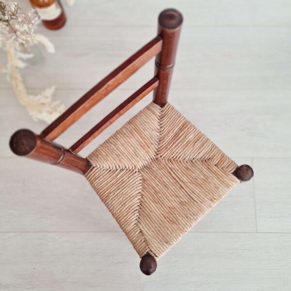 Mini chaise en bois et paille
