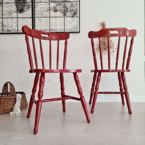 Chaises bistrot Western rouge