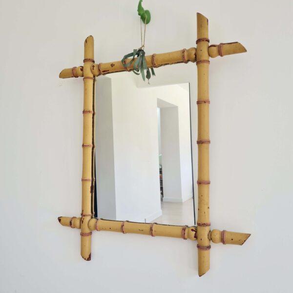 Miroir bambou ancien