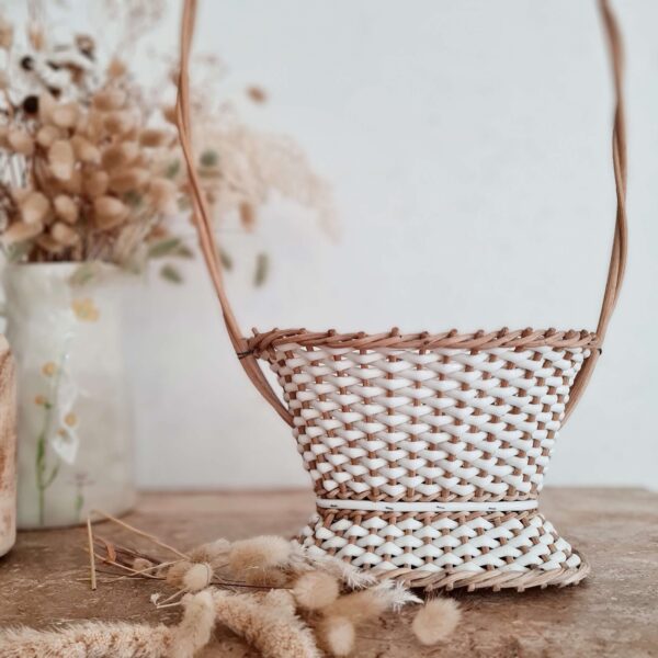 Porte-plantes ancien rotin