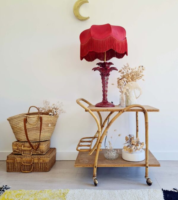 Lampe palmier rouge ancienne