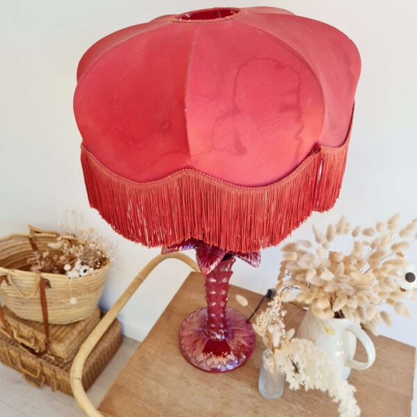 Lampe palmier rouge ancienne