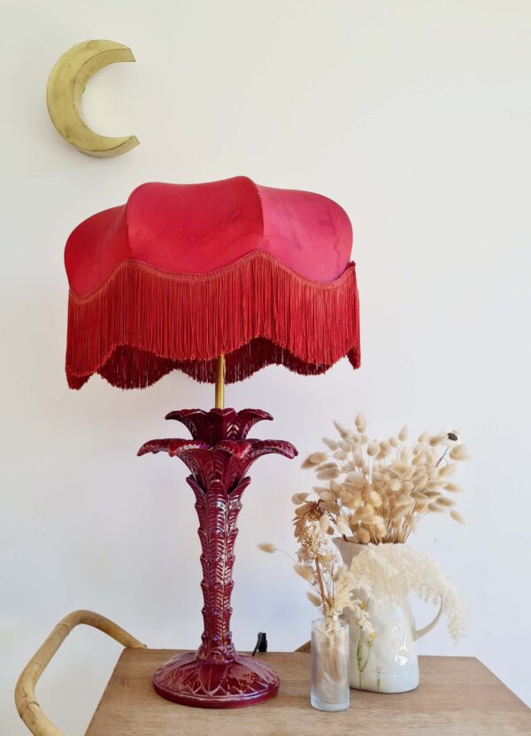 Lampe palmier rouge ancienne
