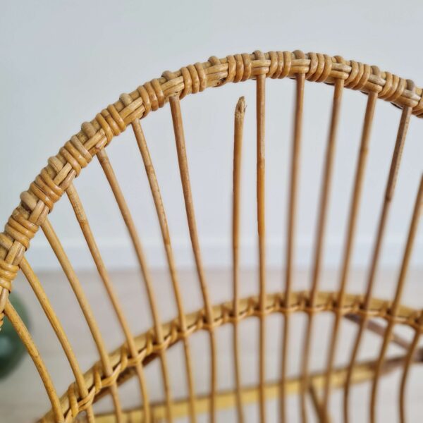 Fauteuil corbeille en rotin, années 60