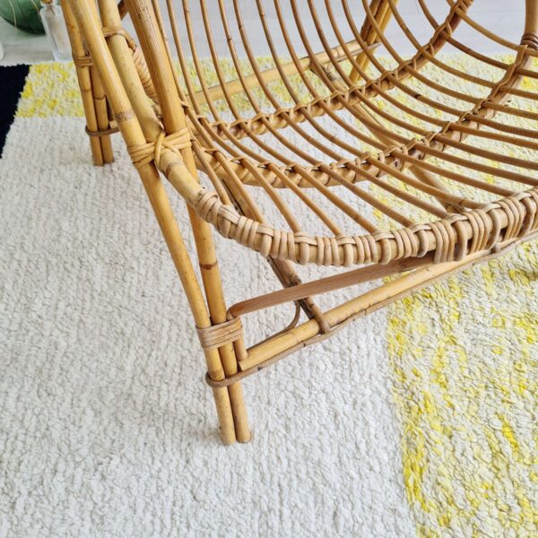 Fauteuil corbeille en rotin, années 60