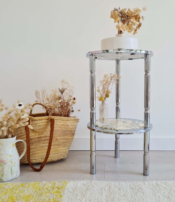 Table marbre chrome ancienne