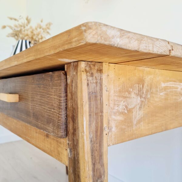 Table de ferme ancienne - 2 tiroirs