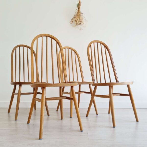 Chaises bistrot en bois à barreaux - hêtre