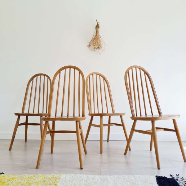 Chaises bistrot en bois à barreaux - hêtre
