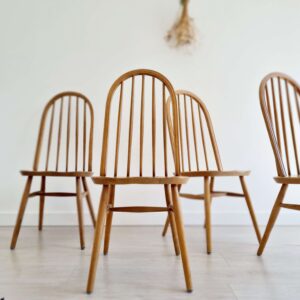 Chaises bistrot en bois à barreaux - hêtre