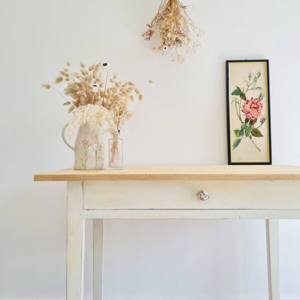 Table de ferme ancienne blanche
