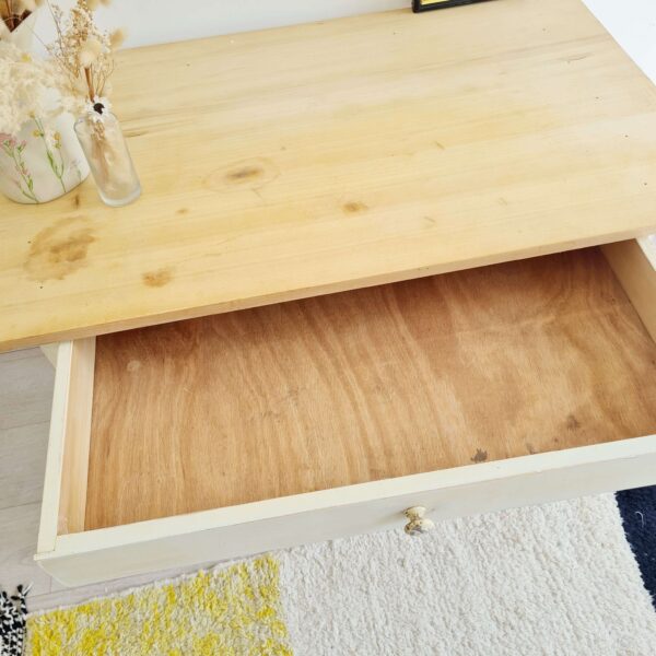 Table de ferme ancienne blanche