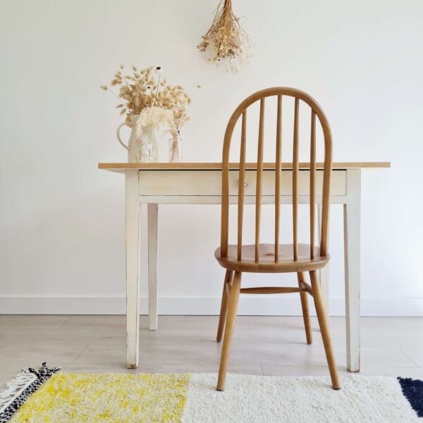 Table de ferme ancienne blanche
