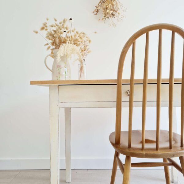 Table de ferme ancienne blanche