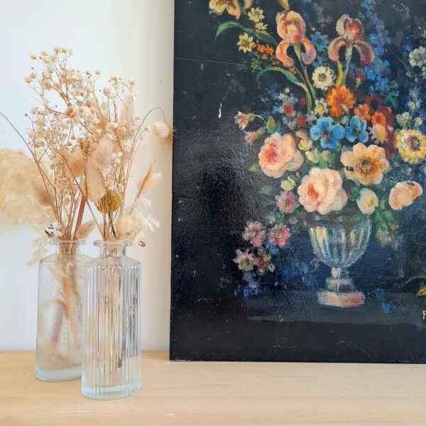 Peinture ancienne - bouquet de fleurs