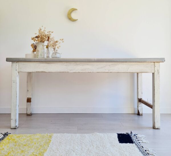 Table de métier bois et zinc