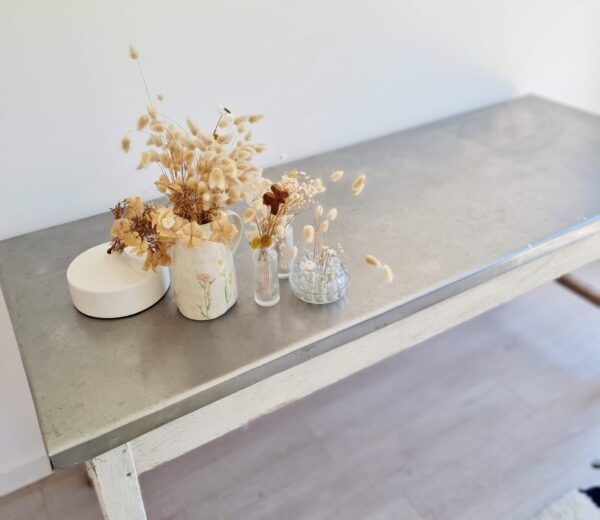 Table de métier bois et zinc