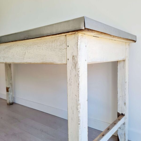 Table de métier bois et zinc
