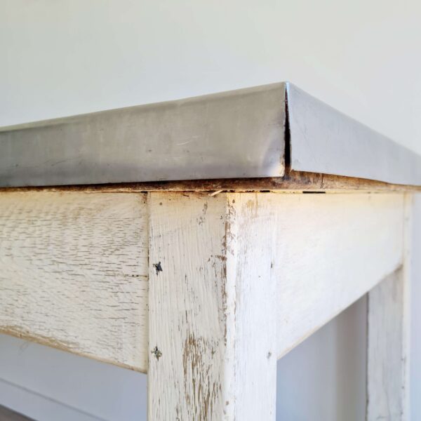 Table de métier bois et zinc