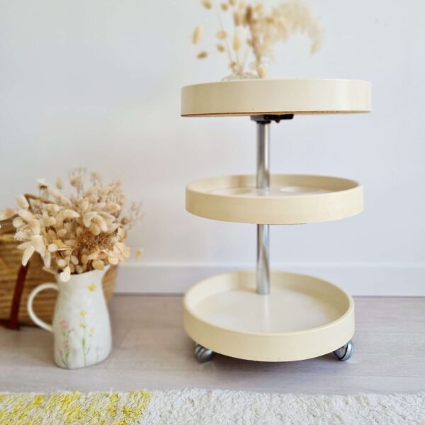 Desserte ronde vintage plastique