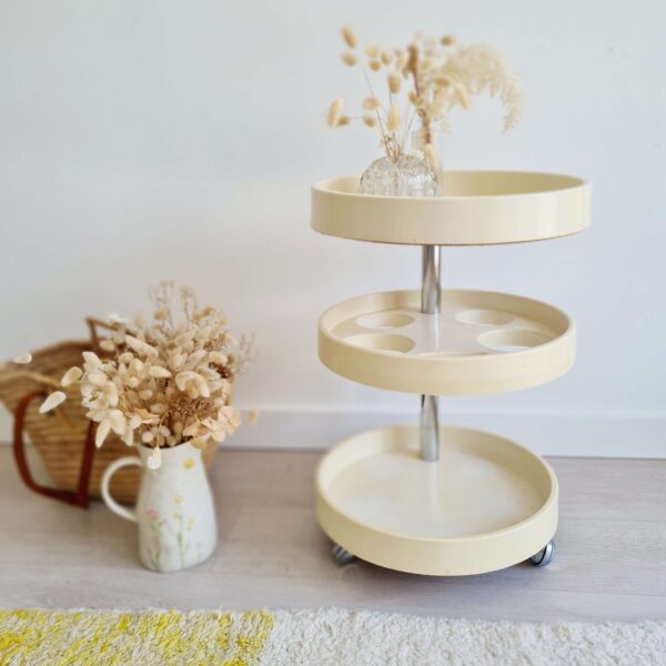 Desserte ronde vintage plastique