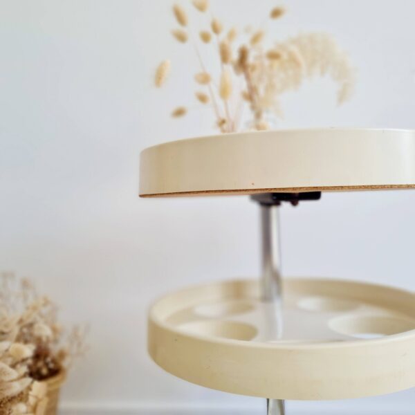 Desserte ronde vintage plastique