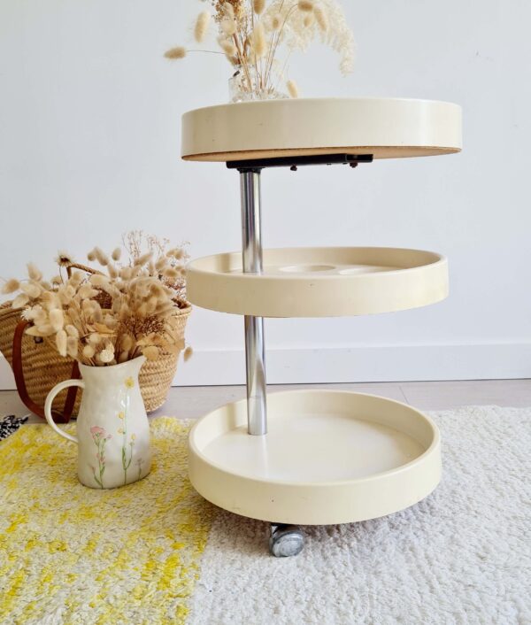 Desserte ronde vintage plastique