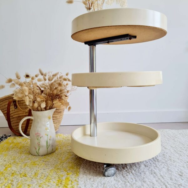Desserte ronde vintage plastique
