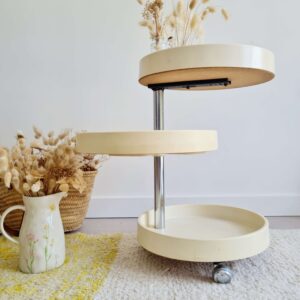 Desserte ronde vintage plastique