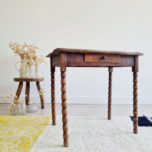 Table ancienne en bois tourné – Image 3