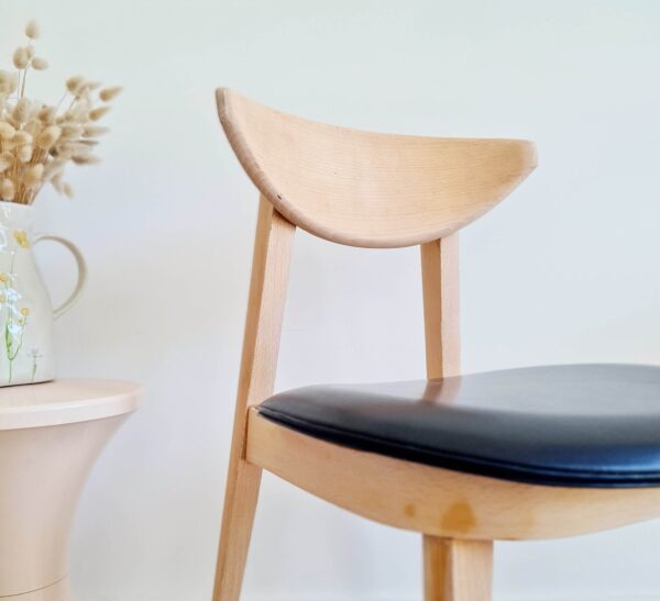 Chaise scandinave bois brut - pieds compas