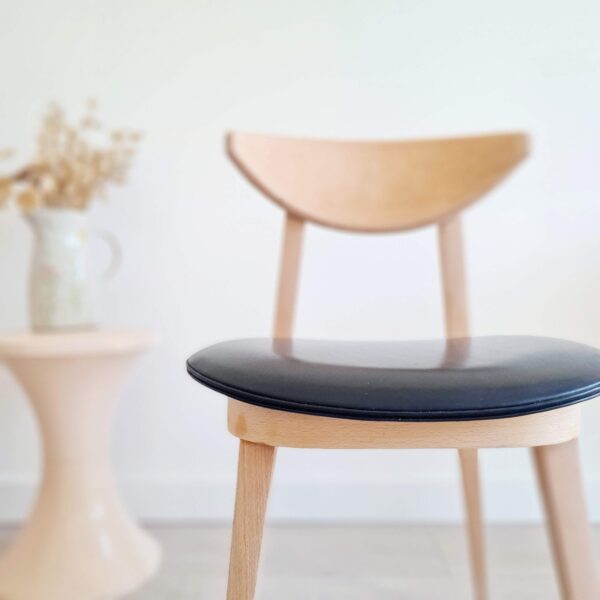 Chaise scandinave bois brut - pieds compas
