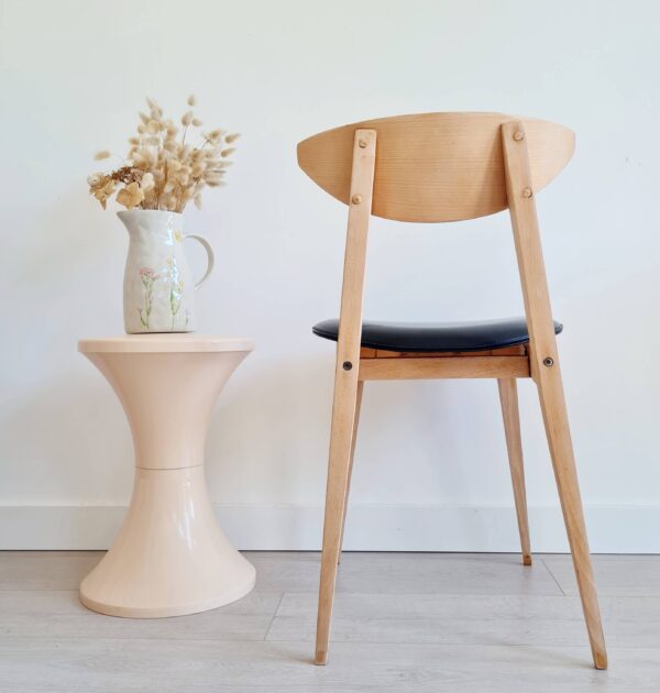 Chaise scandinave bois brut - pieds compas