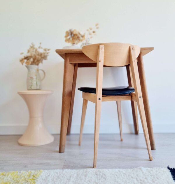 Chaise scandinave bois brut - pieds compas